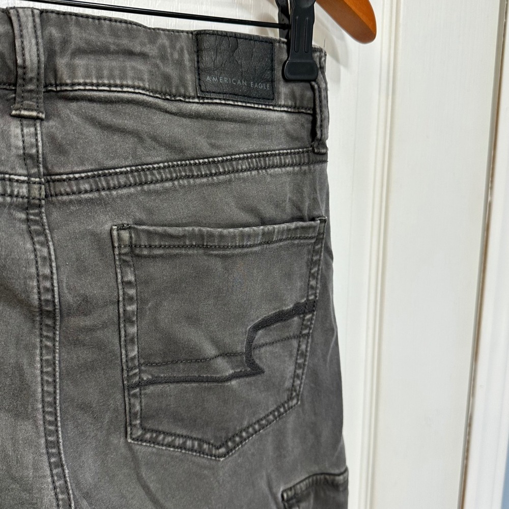 American Eagle Womens Hi-Rise Jegging Gray Cargo Utility Super Stretch Pants 4R
